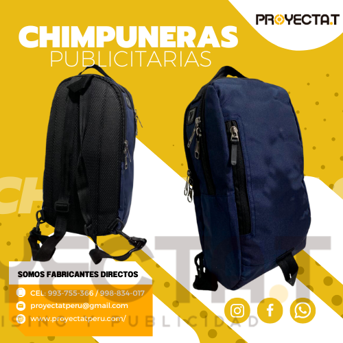 Proyectat Perú - CHIMPUNERAS PUBLICITARIAS TIPO MOCHILA