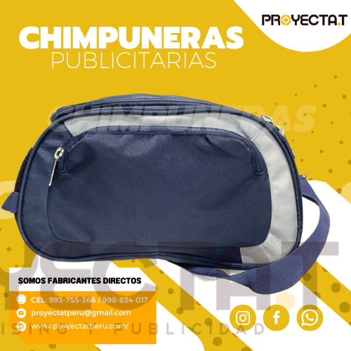 CHIMPUNERA PUBLICITARIA CON CIERRE AZUL