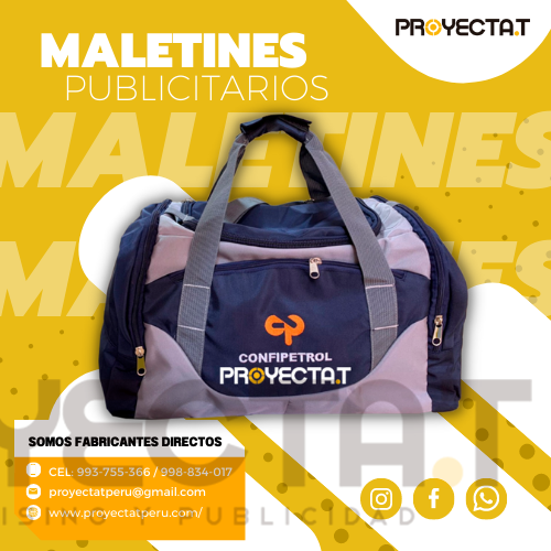 Proyectat Perú - MALETINES PUBLICITARIOS DEPORTIVOS CONFI