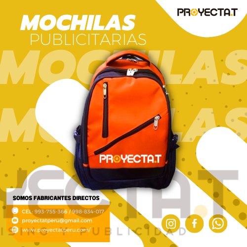 Proyectat Perú - MOCHILAS PUBLICITARIAS NARANJA