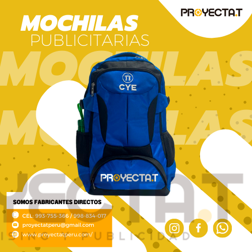 Faraon Onix - MOCHILA PUBLICITARIA AZUL CON NEGRO CAMPERA