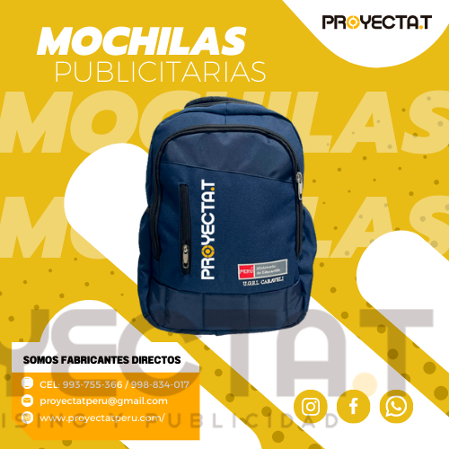 Proyectat Perú - MOCHILAS PUBLICITARIAS AZUL MINIS