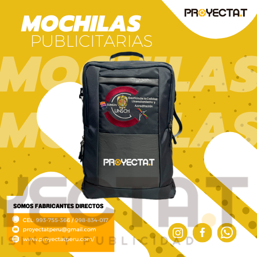 Proyectat Perú - MOCHILA PUBLICITARIA GRIS MULTIFUNCIONAL