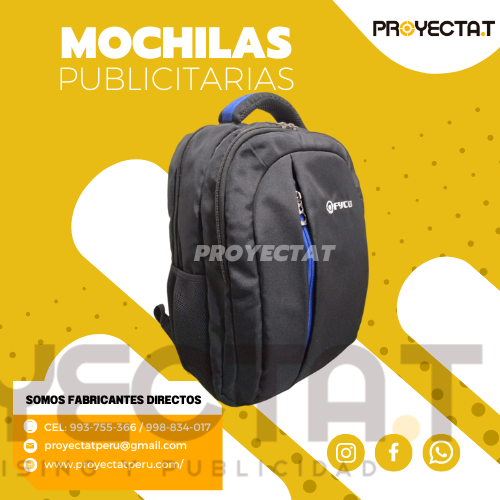 Faraon Onix - MOCHILAS PUBLICITARIAS CIERRE VERTICAL AZUL
