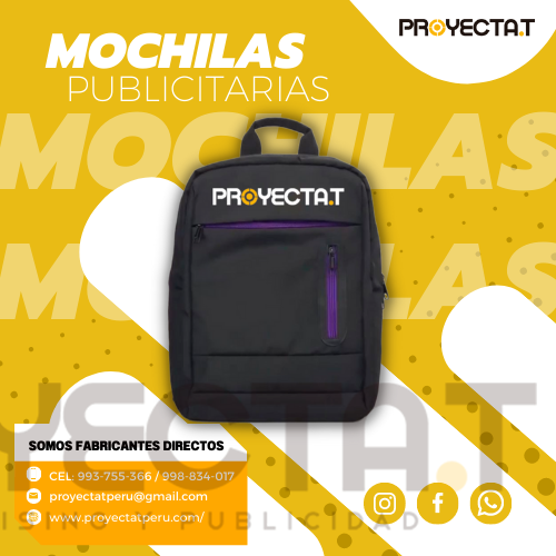 Faraon Onix - MOCHILAS PUBLICITARIAS NEGRA CON MORADO