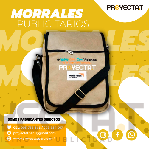 Proyectat Perú - MORRALES PUBLICITARIOS BEIGE CON BORDE NEGRO