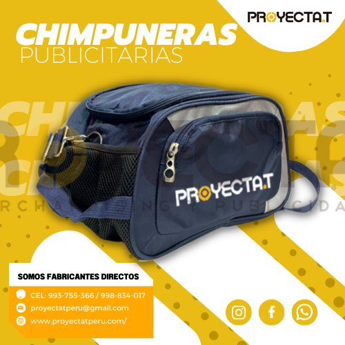 CHIMPUNERA PUBLICITARIA CON CIERRE AZUL